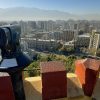 Vista de Santiago y la Cordillera en verano desde el cerro Santa Lucía
